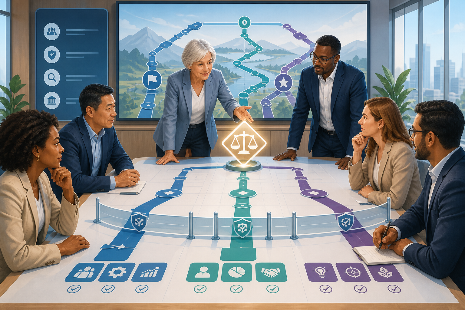 Project sponsors and leaders making a governance decision